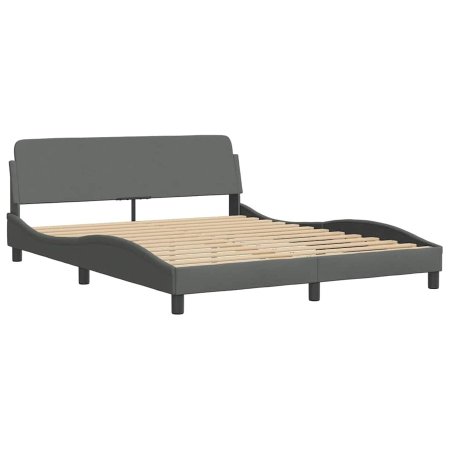 Bedframe "Dover" stof donkergrijs 152x203 cm