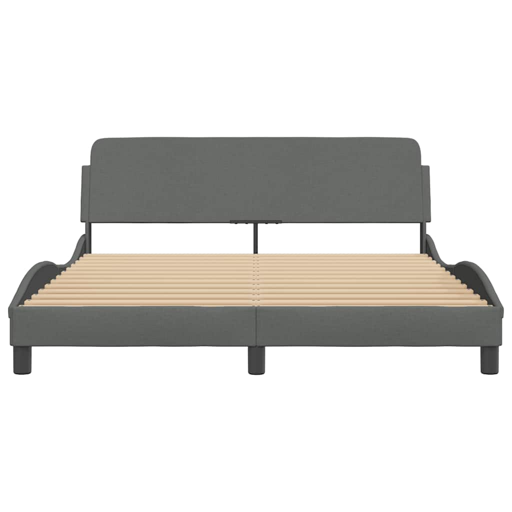 Bedframe "Dover" stof donkergrijs 152x203 cm