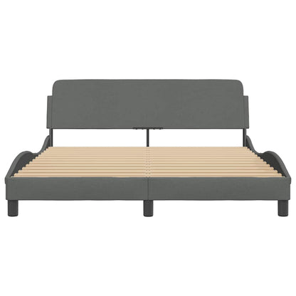 Bedframe "Dover" stof donkergrijs 152x203 cm