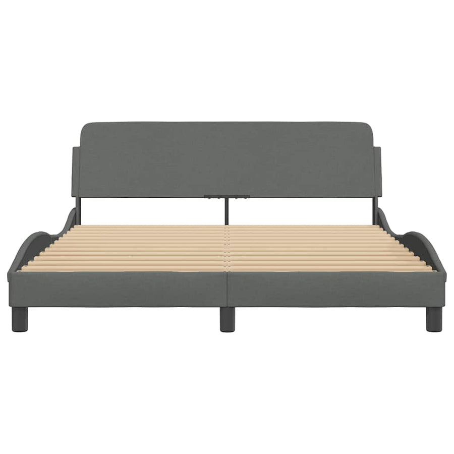 Bedframe "Dover" stof donkergrijs 152x203 cm