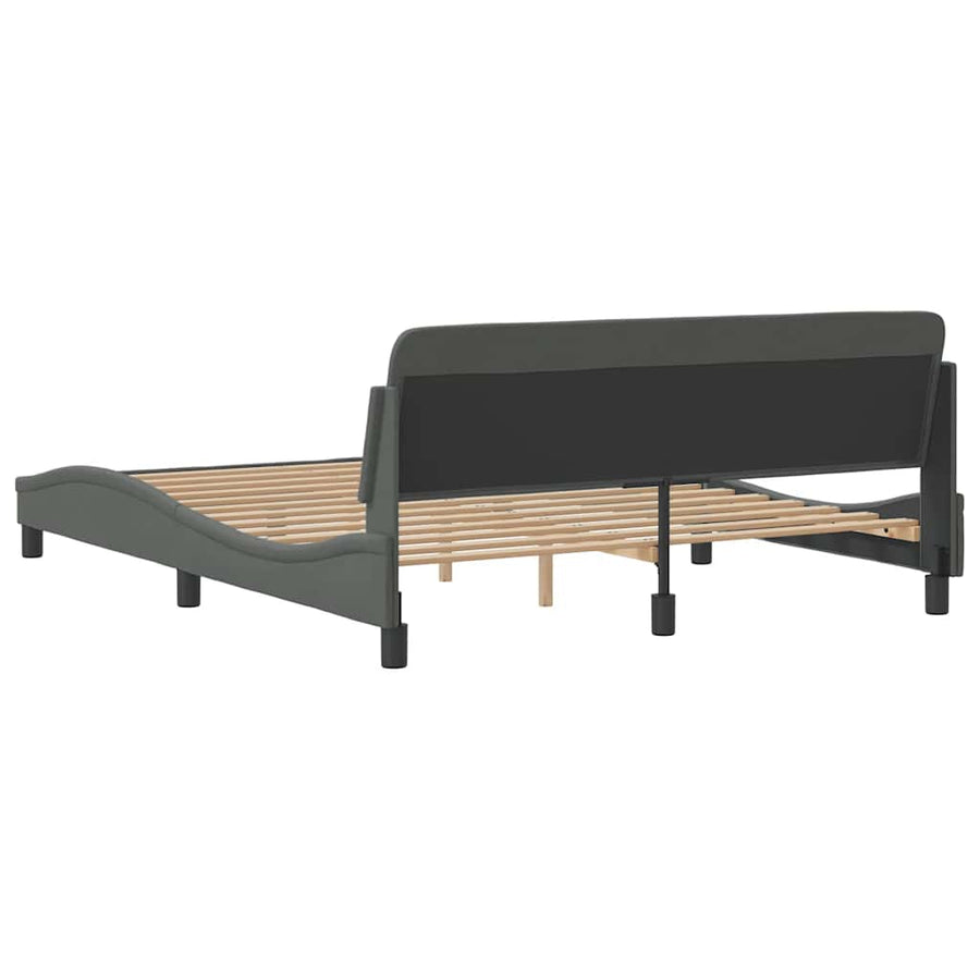 Bedframe "Dover" stof donkergrijs 152x203 cm