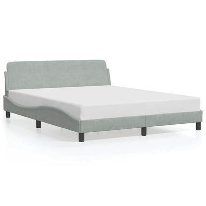 Bedframe "Dover" fluweel lichtgrijs 152x203 cm
