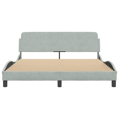 Bedframe "Dover" fluweel lichtgrijs 152x203 cm