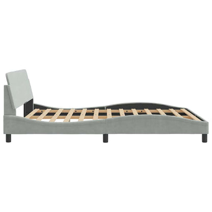 Bedframe "Dover" fluweel lichtgrijs 152x203 cm