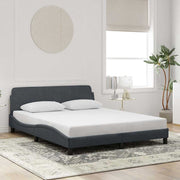 Bedframe donkergrijs fluweel 152x203 cm