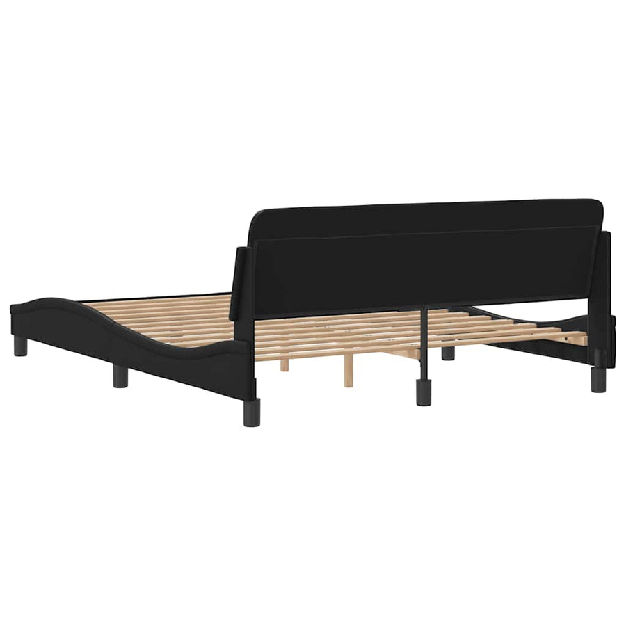 Bedframe "Dover" kunstleer zwart 152x203 cm