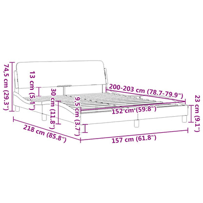 Bedframe "Dover" kunstleer zwart 152x203 cm