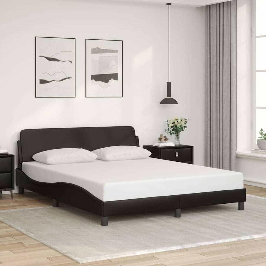 Bedframe "Dover" kunstleer zwart 152x203 cm