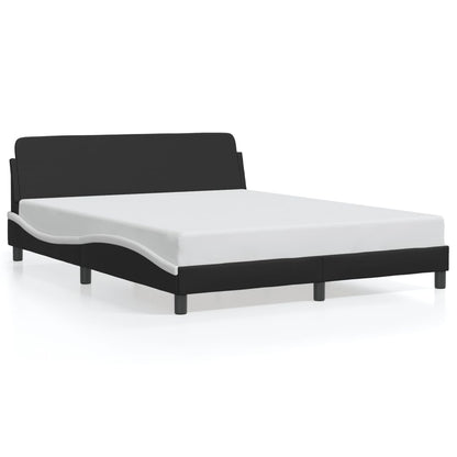 Bedframe "Dover" kunstleer zwart en wit 152x203 cm