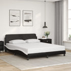 Bedframe 152x203 cm zwart wit