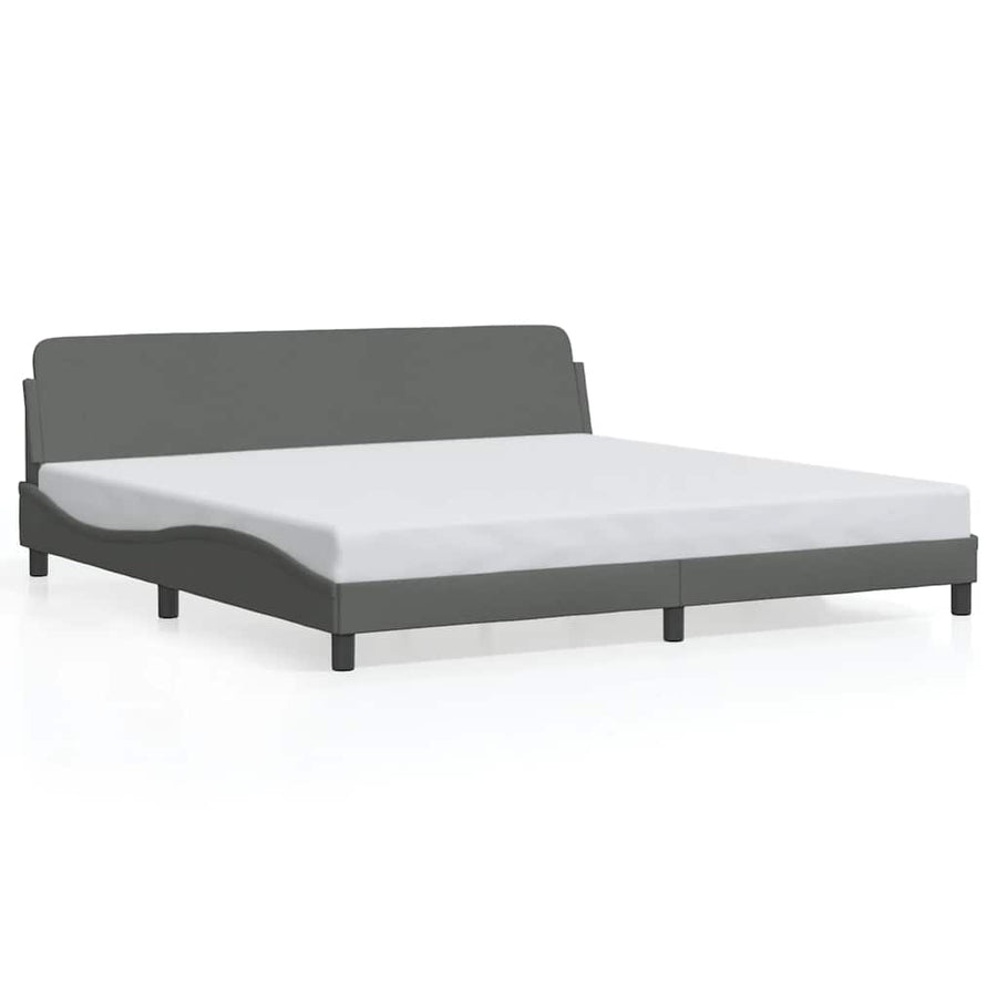 Bedframe "Dover" stof donkergrijs 193x203 cm