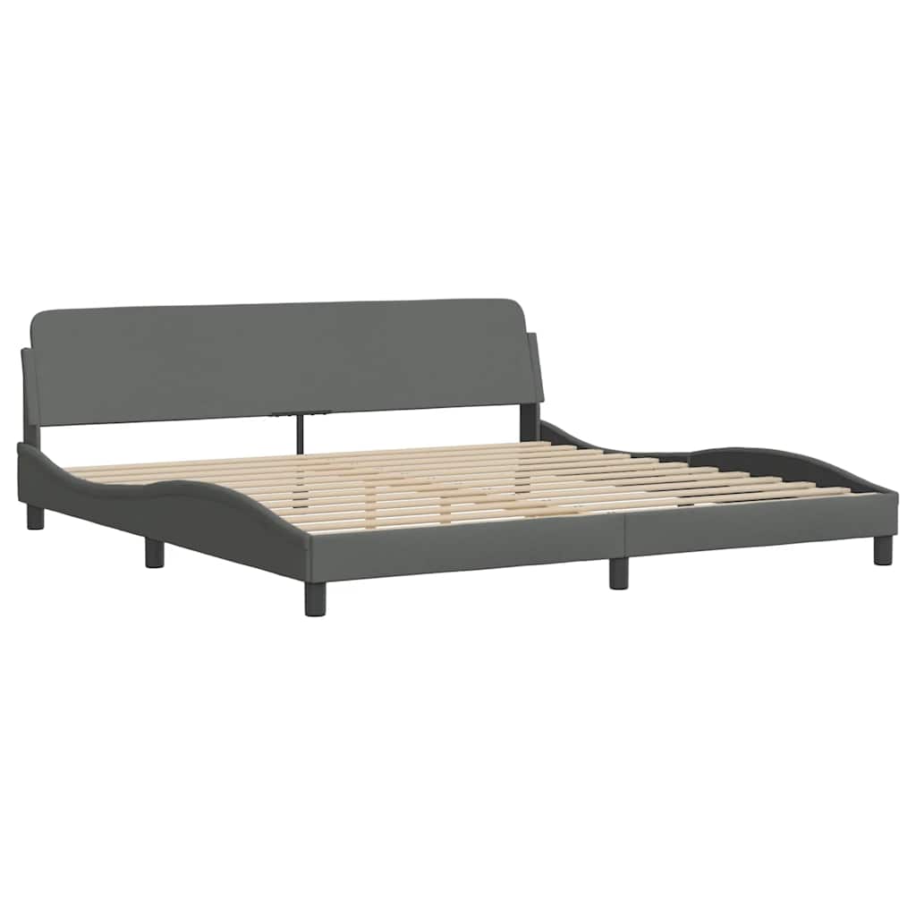 Bedframe "Dover" stof donkergrijs 193x203 cm