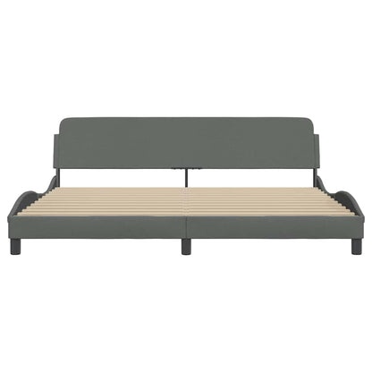 Bedframe "Dover" stof donkergrijs 193x203 cm