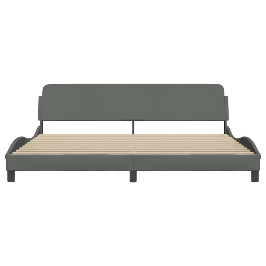 Bedframe "Dover" stof donkergrijs 193x203 cm