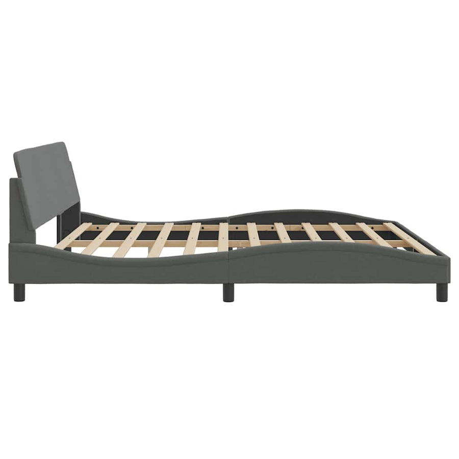 Bedframe "Dover" stof donkergrijs 193x203 cm