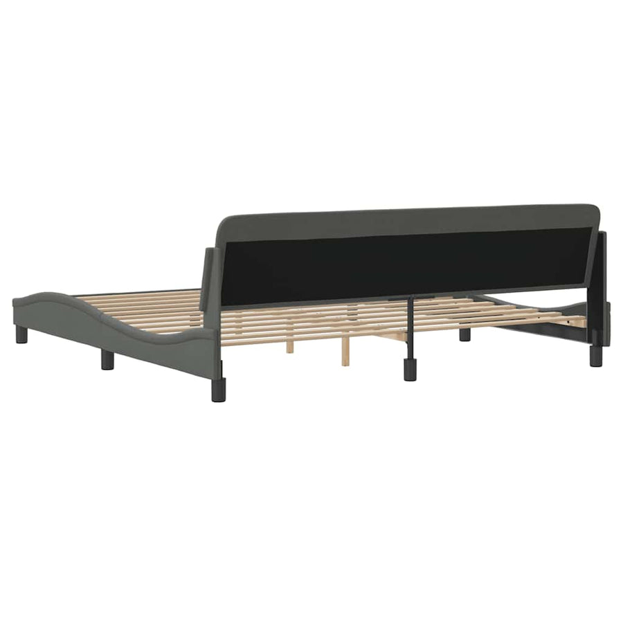 Bedframe "Dover" stof donkergrijs 193x203 cm