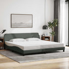 Bedframe donkergrijs stof 193x203 cm