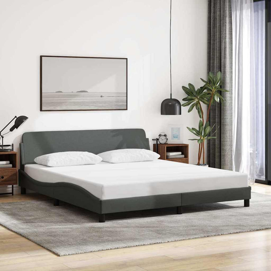 Bedframe "Dover" stof donkergrijs 183x213 cm