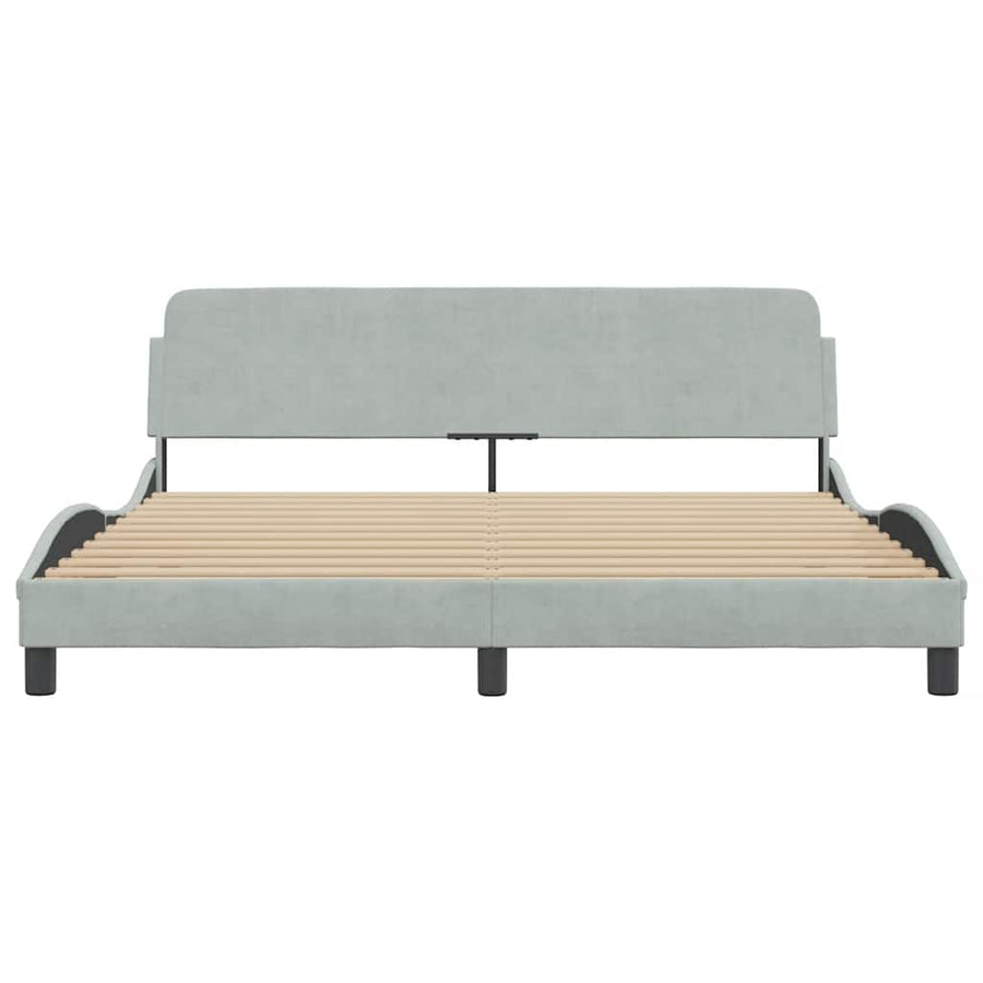 Bedframe "Dover" fluweel lichtgrijs 183x213 cm