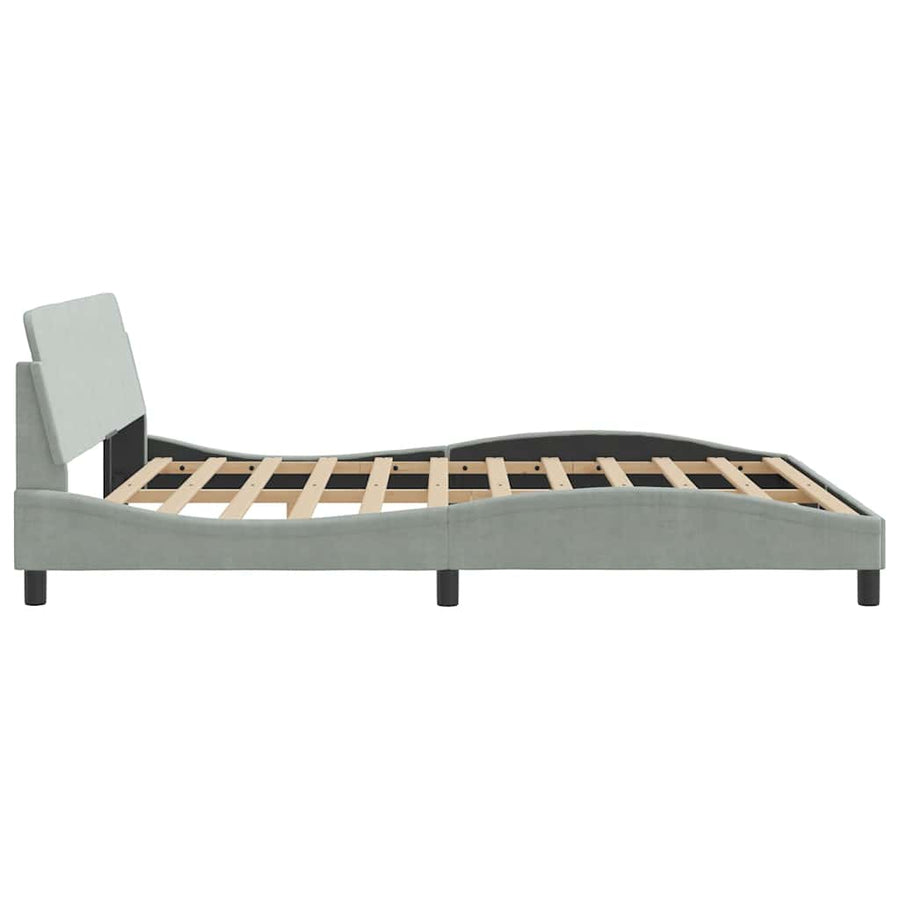 Bedframe "Dover" fluweel lichtgrijs 183x213 cm