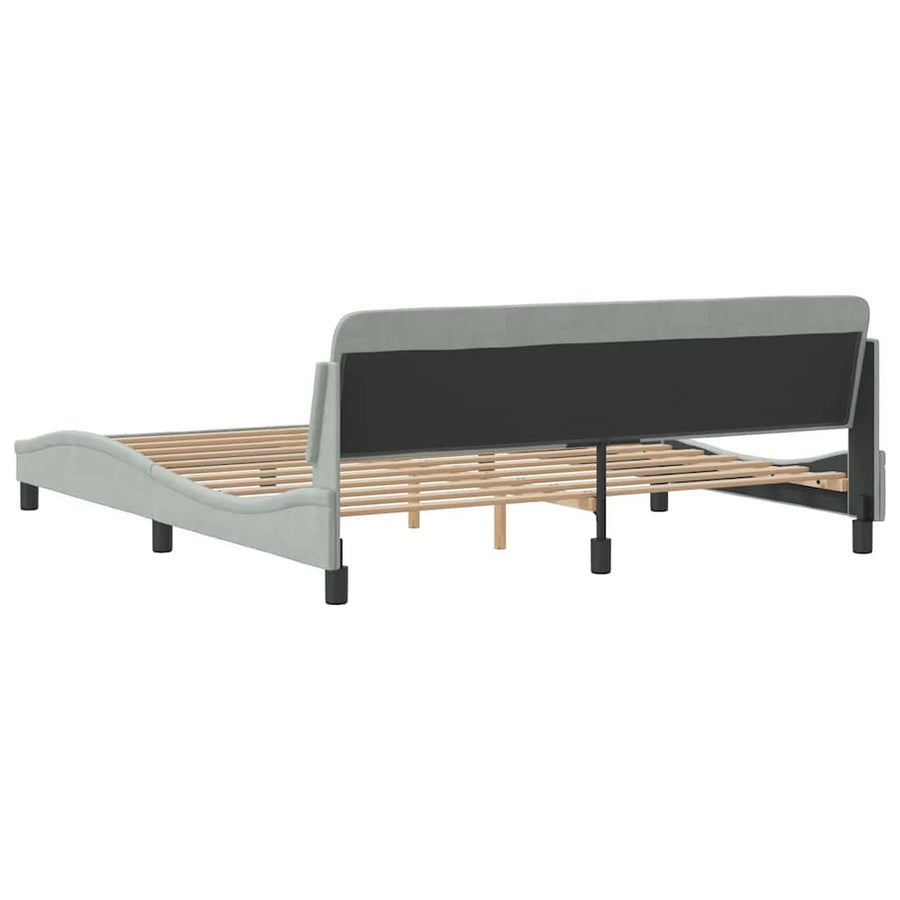 Bedframe "Dover" fluweel lichtgrijs 183x213 cm