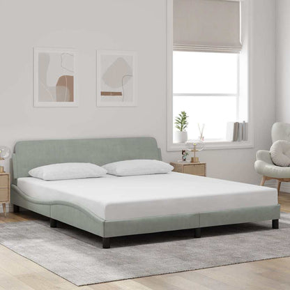 Bedframe "Dover" fluweel lichtgrijs 183x213 cm