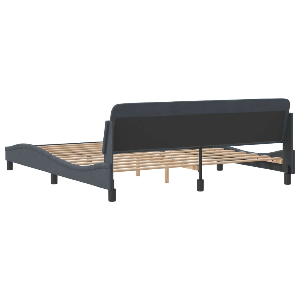 Bedframe "Dover" fluweel donkergrijs 183x213 cm