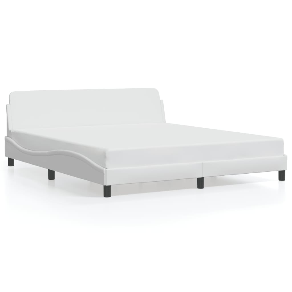 Bedframe "Dover" kunstleer wit 183x213 cm