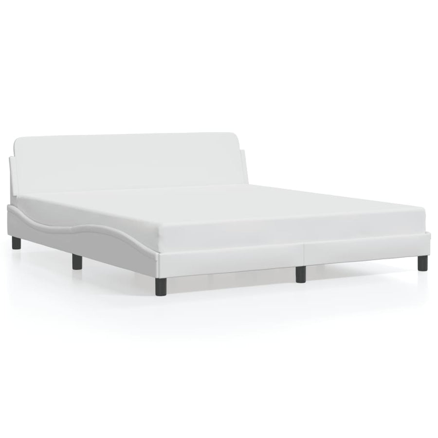 Bedframe "Dover" kunstleer wit 183x213 cm