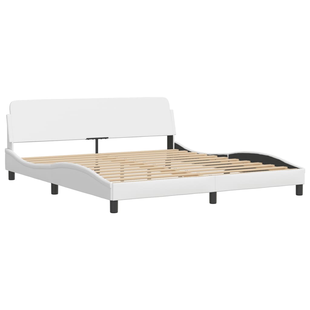 Bedframe "Dover" kunstleer wit 183x213 cm