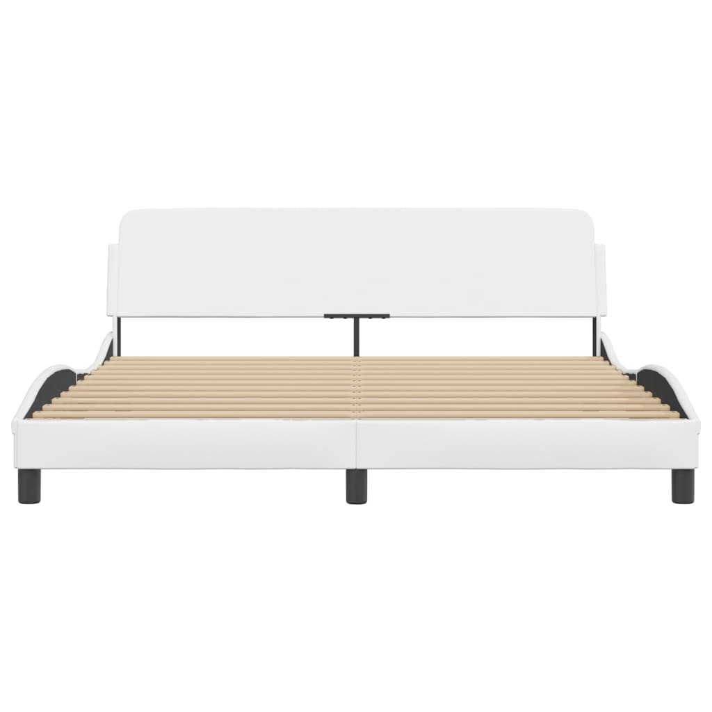 Bedframe "Dover" kunstleer wit 183x213 cm
