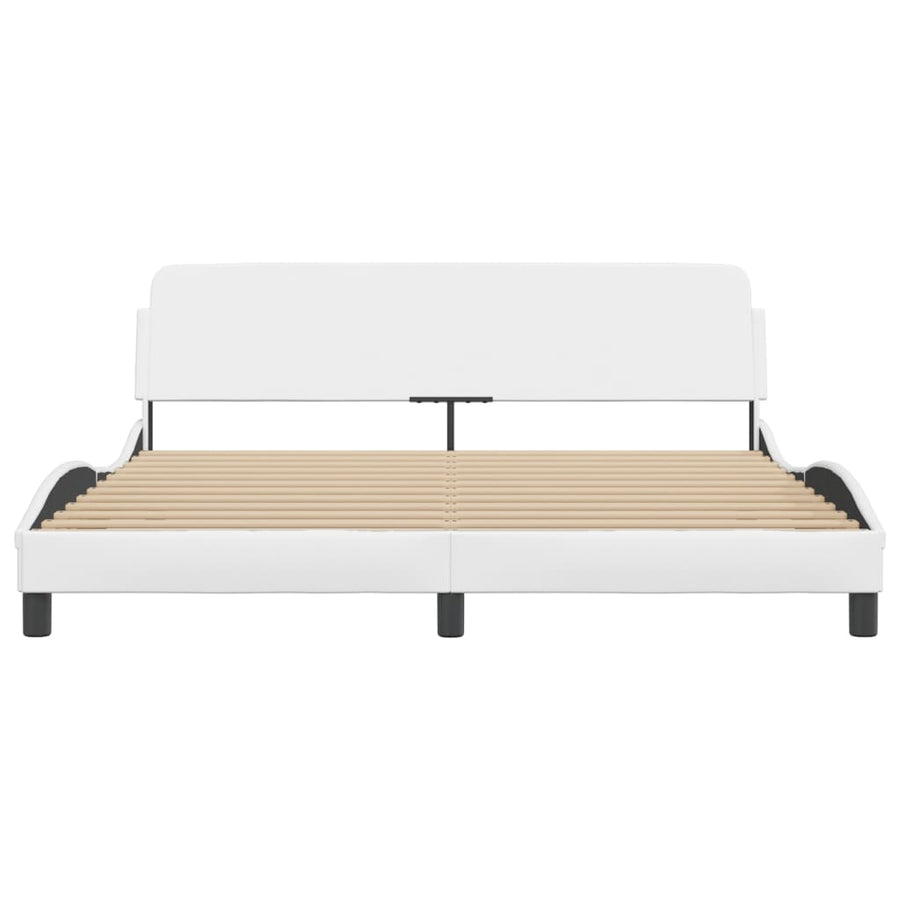 Bedframe "Dover" kunstleer wit 183x213 cm
