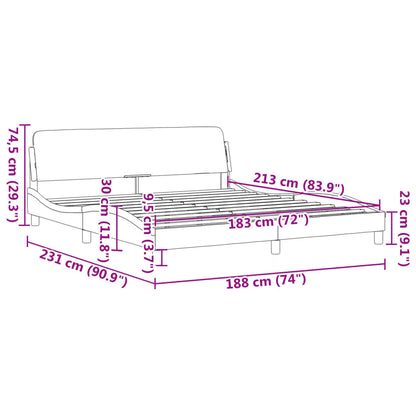 Bedframe "Dover" kunstleer wit 183x213 cm