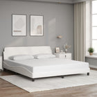 Bedframe 183x213 cm wit kunstleer