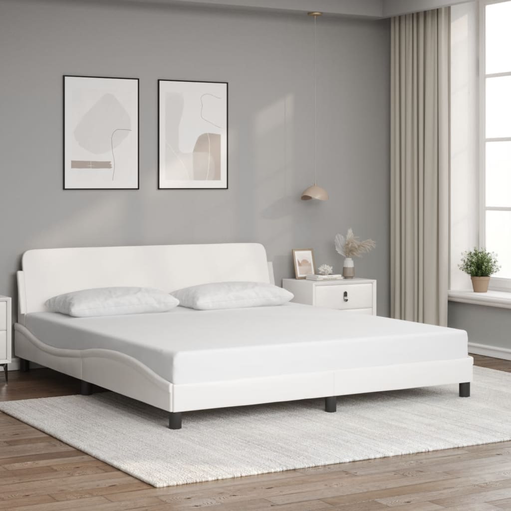Bedframe "Dover" kunstleer wit 183x213 cm