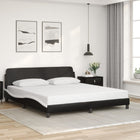 Bedframe "Dover" kunstleer zwart en wit 183x213 cm