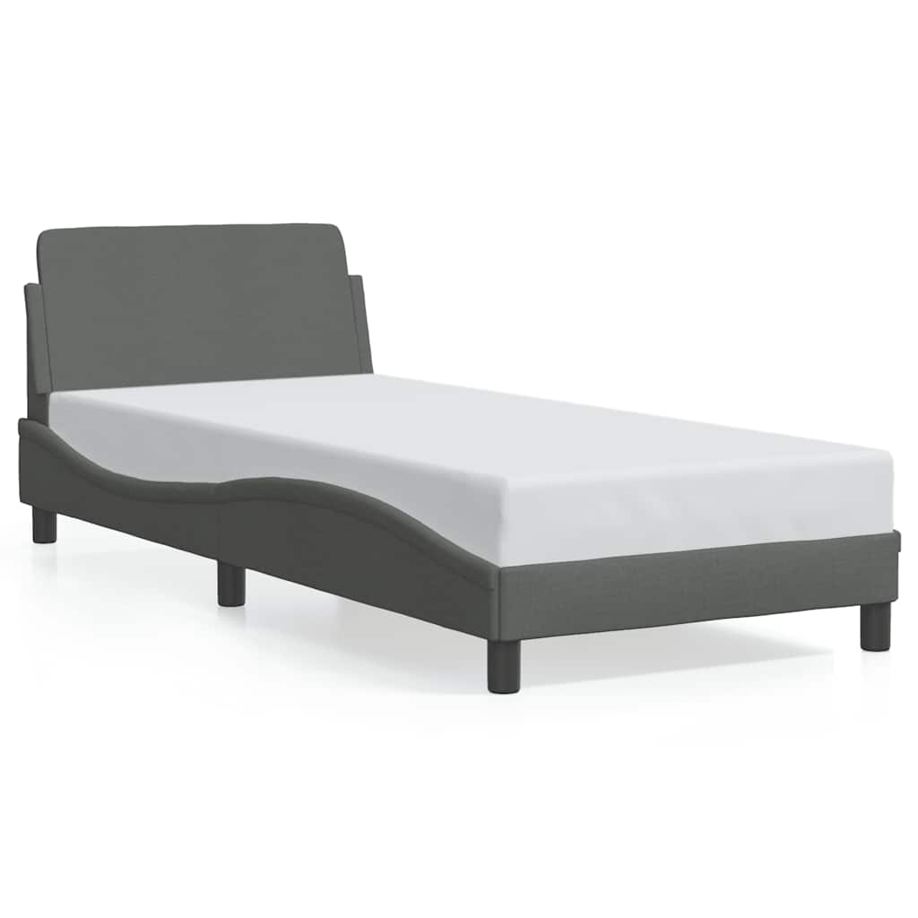 Bedframe Dover donkergrijs 90x190 cm stof