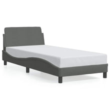 Bedframe Dover donkergrijs 90x190 cm stof
