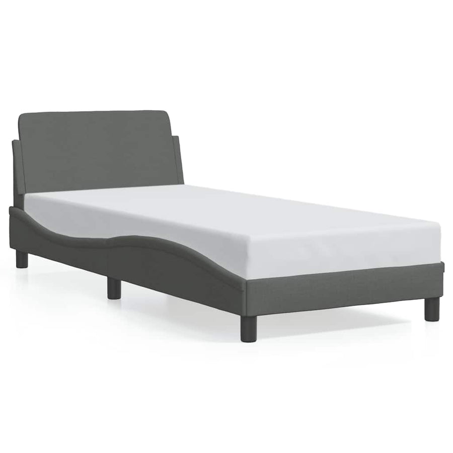 Bedframe Dover donkergrijs 90x190 cm stof