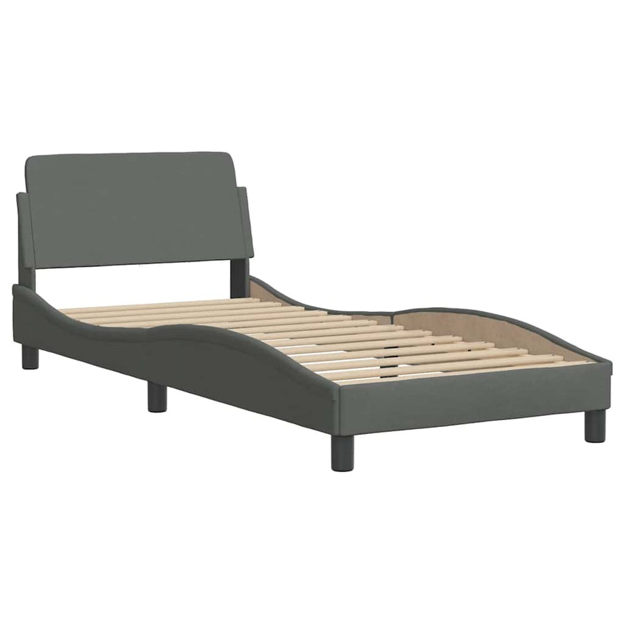 Bedframe Dover donkergrijs 90x190 cm stof