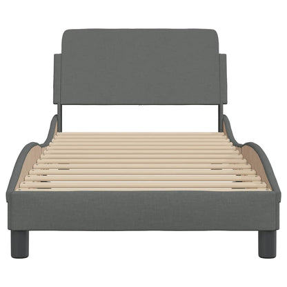 Bedframe Dover donkergrijs 90x190 cm stof