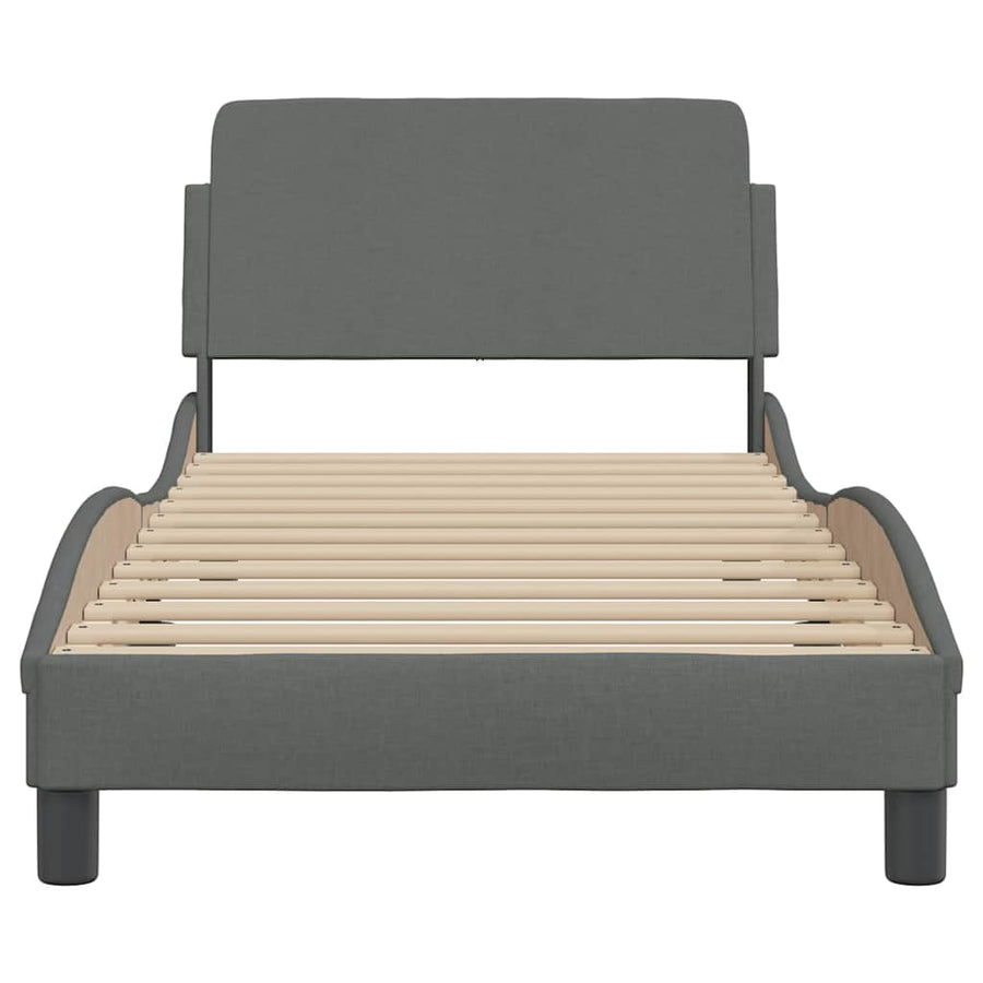 Bedframe Dover donkergrijs 90x190 cm stof