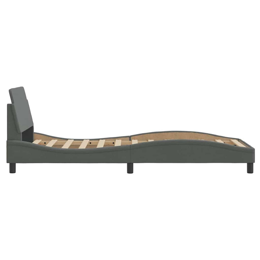 Bedframe Dover donkergrijs 90x190 cm stof