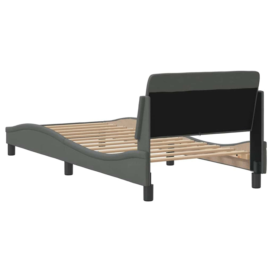 Bedframe Dover donkergrijs 90x190 cm stof