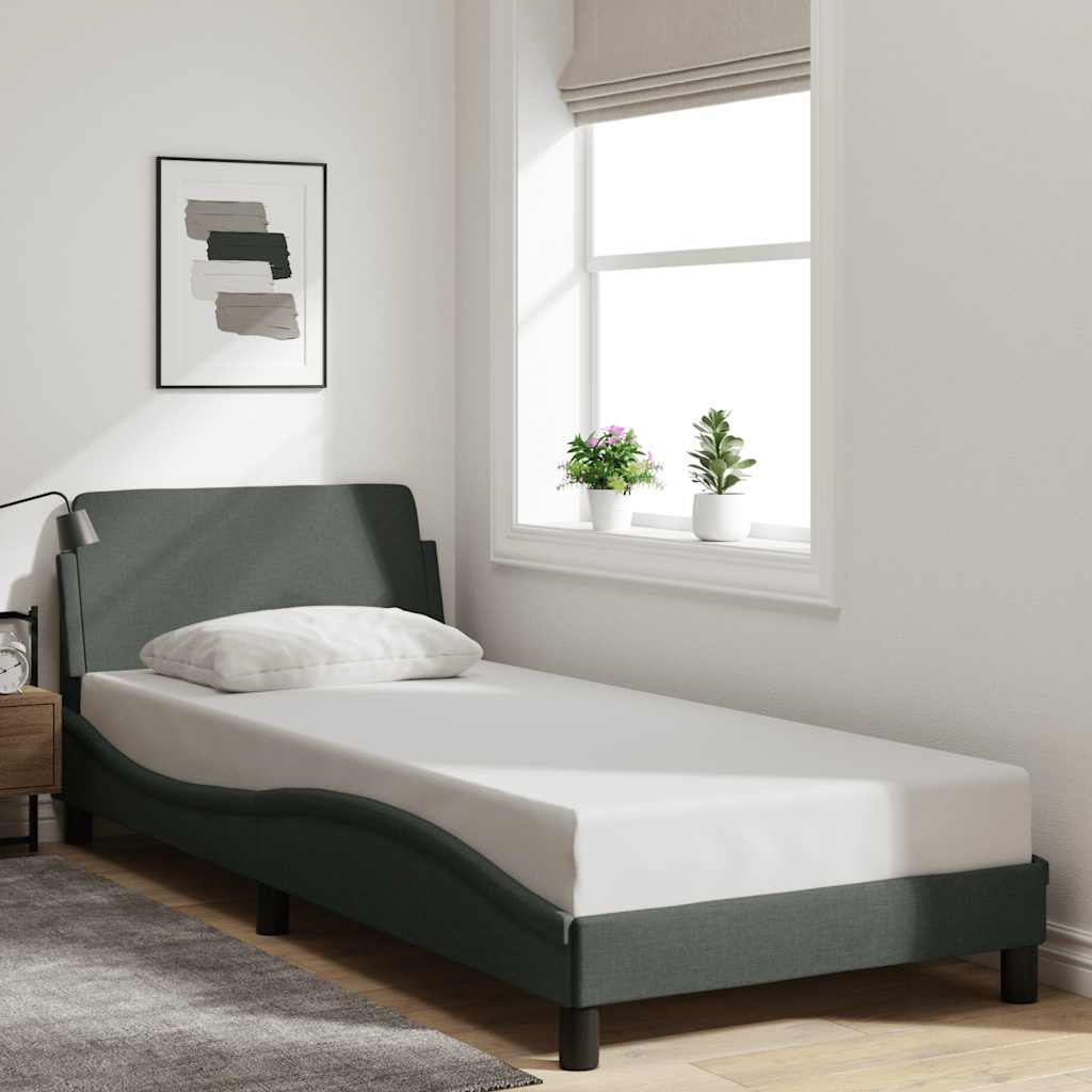 Bedframe Dover donkergrijs 90x190 cm stof