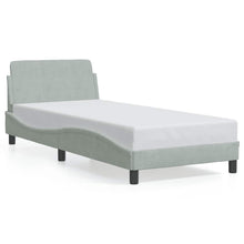 Bedframe Dover lichtgrijs 90x190 cm fluweel