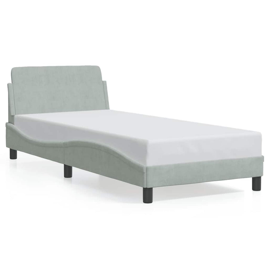 Bedframe Dover lichtgrijs 90x190 cm fluweel