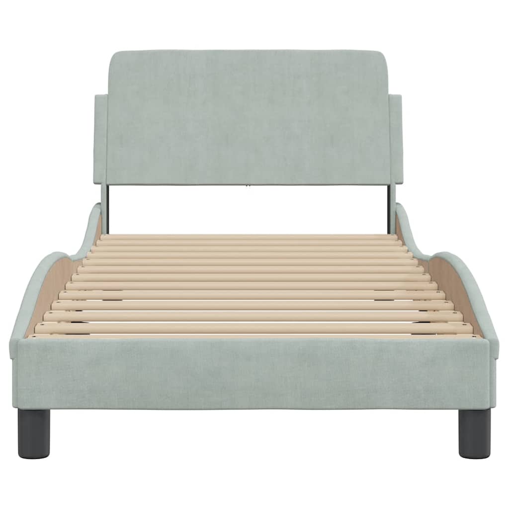 Bedframe Dover lichtgrijs 90x190 cm fluweel