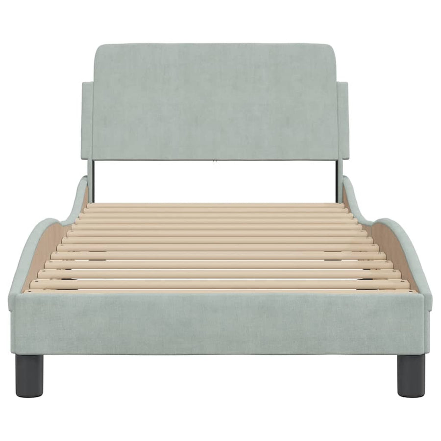 Bedframe Dover lichtgrijs 90x190 cm fluweel