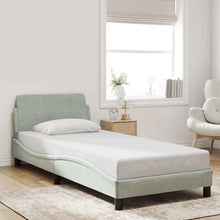 Bedframe Dover lichtgrijs 90x190 cm fluweel